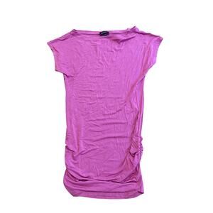 NWT Bebe Sport Vintage Y2K Pink Shirred Wide Neck T Shirt Dress M